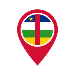 Fototapeta premium Central African Republic flag location icon