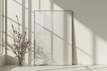 Obraz premium A3 Poster Mockup on White Background created with Generative AI