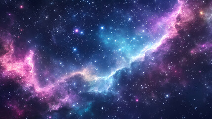 Obraz premium Stellar cascade, falling stars, nebula backdrop, 3d illustration. Cascading Falls. Illustration
