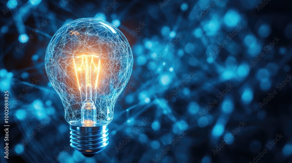 Poster bright spark in a digital network background