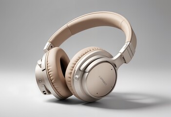 high-quality wireless headphones displayed on a gray background, offering premium audio and comfort for music lovers and everyday listening

