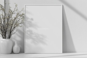 Obraz premium A3 Poster Mockup on White Background created with Generative AI