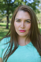 Fototapeta premium Ethnic woman outdoors close up 