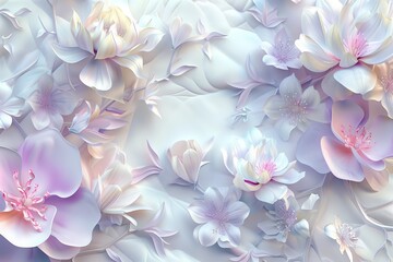 A watercolor painting of pink flowers with green leaves