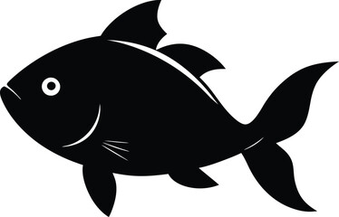 Fototapeta premium Fish silhouette vector art illustration
