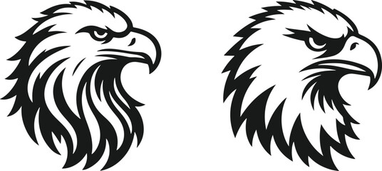 Eagle head silhouette design vector art illustration.