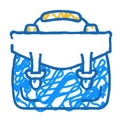 working briefcase doodle icon sketch vector. working briefcase sign. isolated symbol illustration