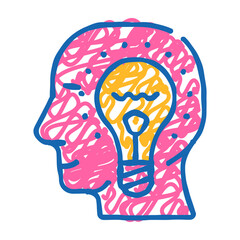 human ingenuity doodle icon sketch vector. human ingenuity sign. isolated symbol illustration