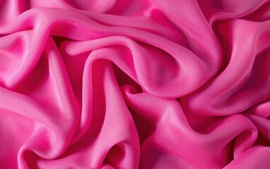 Obraz premium Bright pink fabric folds texture. Design for textile, wallpaper, and print.
