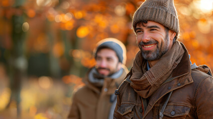 Fototapeta premium two Happy gay man having fun together