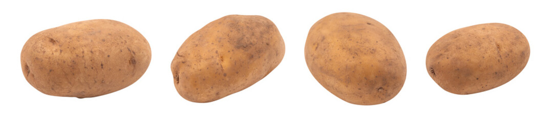 potato on a transparent background PNG, set of 4 potatoes