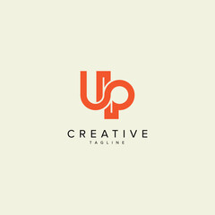 Abstract UP PU Letter Modern Monogram Style Logo Design. Initial vector template.