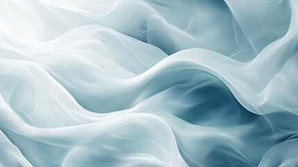 Obraz premium Soft Blue Silk Waves Flowing Elegantly