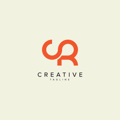 Abstract CR RC Letter Modern Monogram Style Logo Design. Initial vector template.