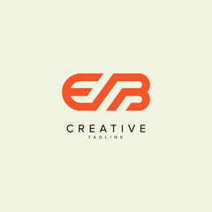 Abstract EB BE Letter Modern Monogram Style Logo Design. Initial vector template.
