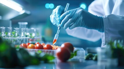 Scientist Analyzing Food Samples in Laboratory Setting