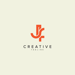 Abstract JF FJ Letter Modern Monogram Style Logo Design. Initial vector template.