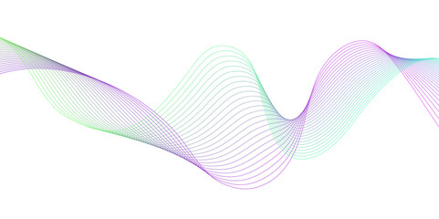 Wavy vector line abstract, business curve lines, graphic element isolated on white background vector illustration.