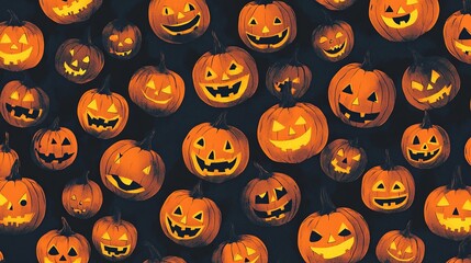 Celebrate the spooky season with our captivating Halloween backdrop! Adorned with grinning Jack-O'-Lanterns, this horizontal banner sets the perfect eerie atmosphere for your haunted festivities