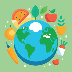 vector illustration of the earth with a tree