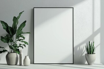 A3 Poster Mockup on White Background created with Generative AI