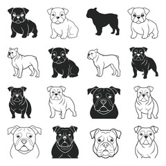 BULLDOG PUPPY SVG'' Bulldog Puppy Clipart. Bulldog Vector Files For Cricut, Bulldog Silhouette. Dog