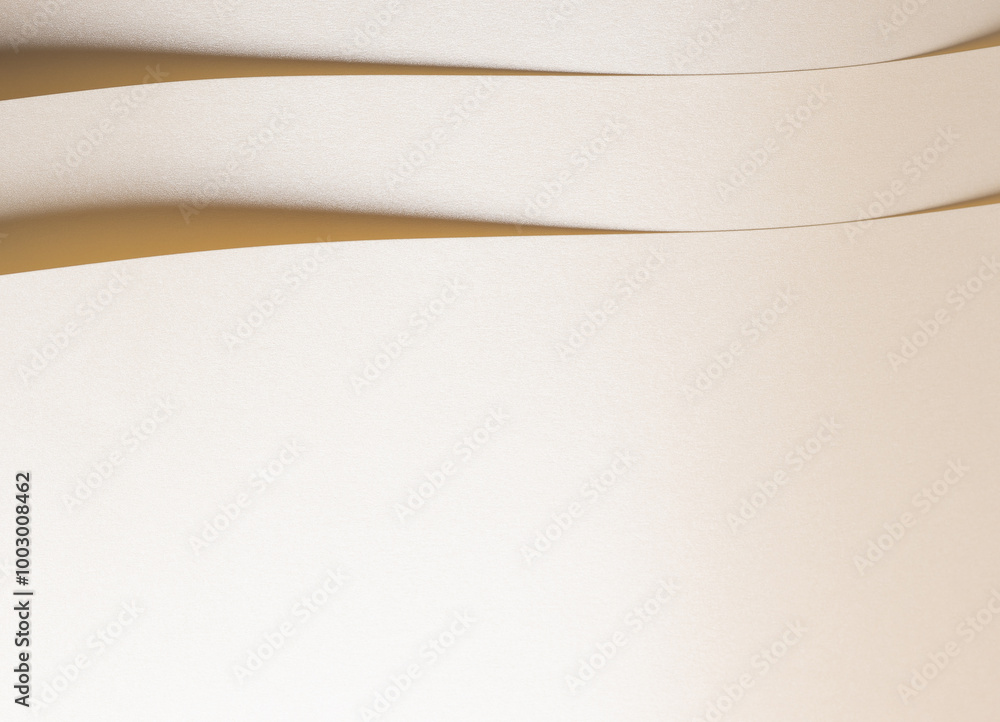 Poster Beige paper with a pastel, neutral texture and smooth surface. Layered folds and geometric lines create a rich, luxurious backdrop. The minimalist design features elegant gradients