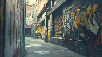 urban alley street wall painting design