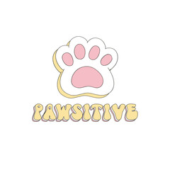 Cat footprint vector clip-art isolated on white. Cat vibes illustration