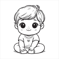 Fototapeta premium Cute Baby Vector Art Illustration
