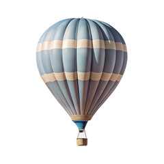 floated blue Hot-air balloon isolate on transparency background PNG