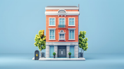 Obraz premium Facade Icon Architectural Design 3D