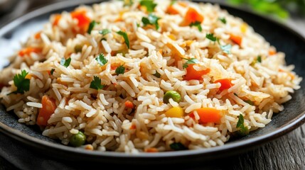 Colorful Vegetable Fried Rice in Bowl