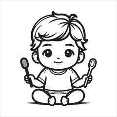 Cute Baby Vector Art Illustration