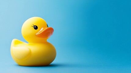 rubber duck concept on a blue background