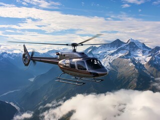 Majestic Helicopter Adventure in Snow-Capped Mountains - Aerial Exploration of Alpine Peaks