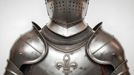 Medieval Knight Armor Chestplate and Chainmail Close Up