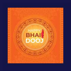 Happy Bhai Dooj Poster Design template 