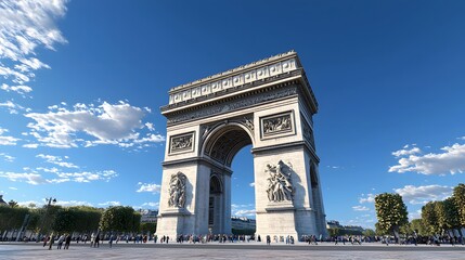 Iconic arch monument under a clear blue sky