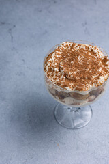 Delicious chocolate tiramisu. Close up