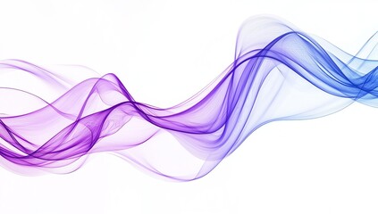 Naklejka premium Abstract white background with purple and blue wavy lines, vector...