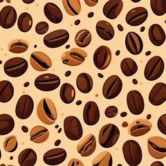 Obraz premium coffee bean illustration pattern background