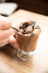 dessert, chocolate, pudding, gourmet, restaurant, food, plate, cuisine, delicious, desserts, sweets, sweet, chocolate pudding, chocolate ice cream, pudding, ice cream, chocolate desserts, decadent