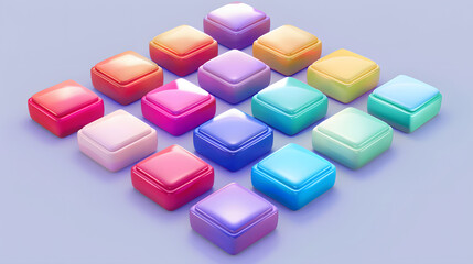 Obraz premium Grid System Icon Layout Design 3D