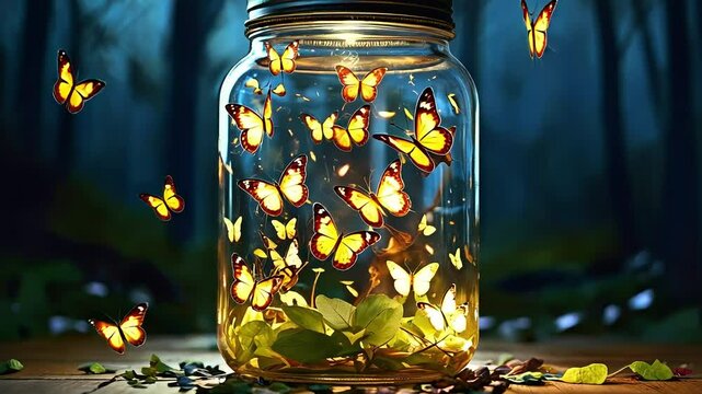 Butterflies in a jar and Fireflies in a jar