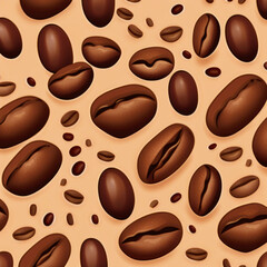Obraz premium coffee bean illustration pattern background