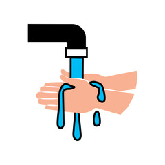 hand wash tap water icon vector eps