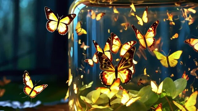 Butterflies in a jar and Fireflies in a jar
