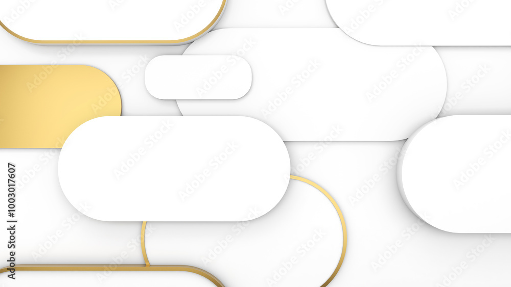 Poster abstract geometric background elegant white and gold curved square use in graphics or background ima