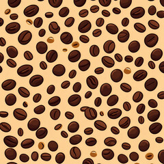 Obraz premium coffee bean illustration pattern background